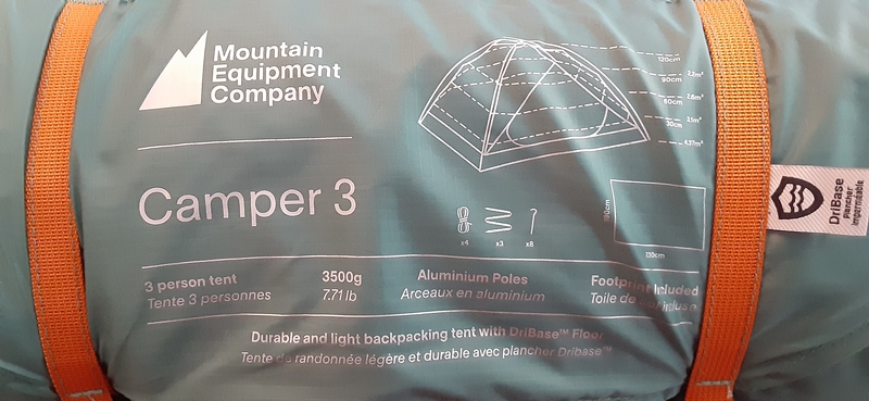A diagram of the cross-sectional area of the tent.