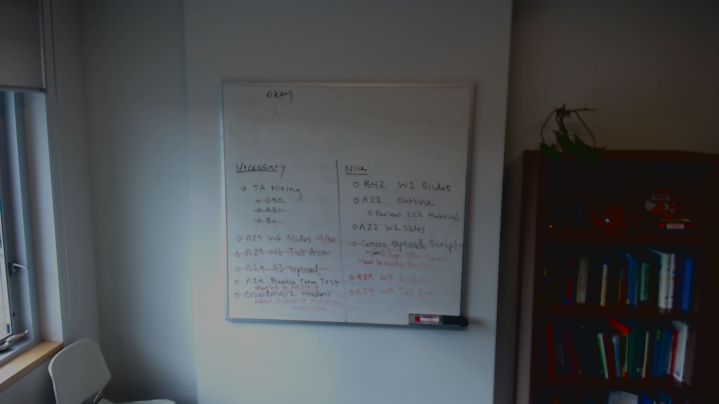 A photo of a whiteboard titled: To-Do List for Reading Week Fall 2021