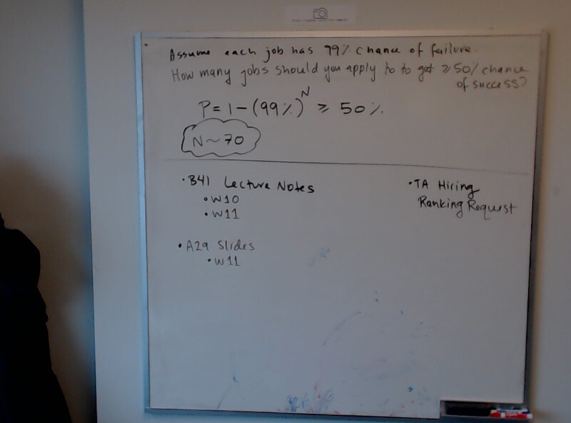 A photo of a whiteboard titled: Test run