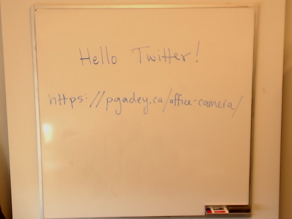 A photo of a whiteboard titled: Hello Twitter!
