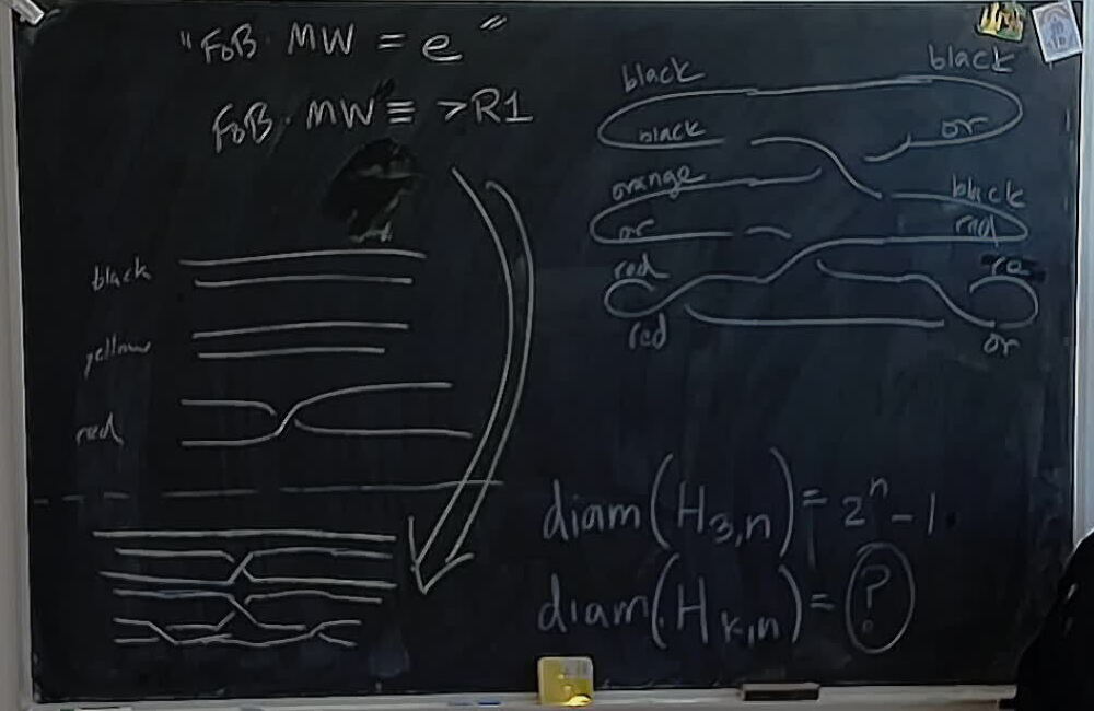 A photo of a whiteboard titled: Doodle around Flock of Birds and Milky Way